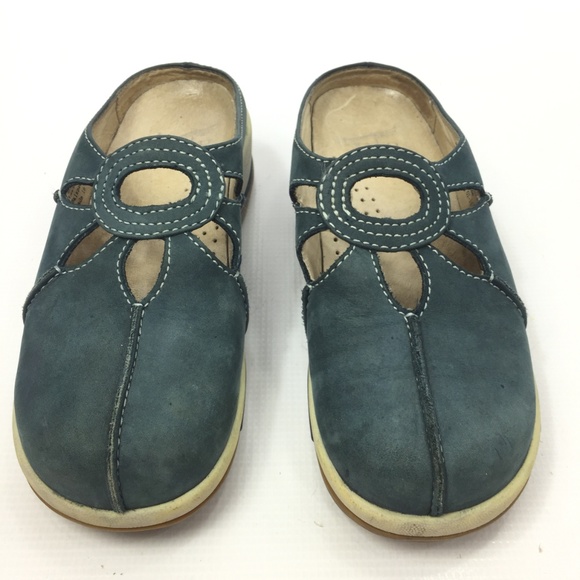 DANSKO  Blue Suede Mules Clogs Floral 9 / 39 - Picture 3 of 8